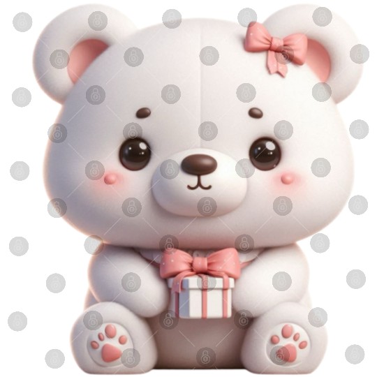 Sweet Teddy Bear and Gift Box Digital Files