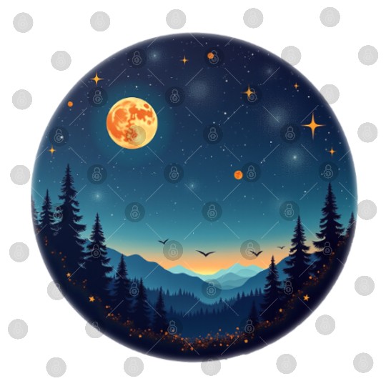 Starry Night Mountain Digital Files