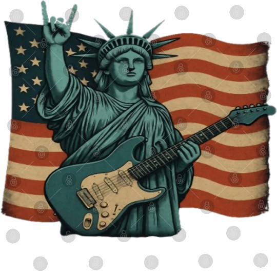4th of July Statue Of Liberty Rock Guitar USA Flag Digital Files
