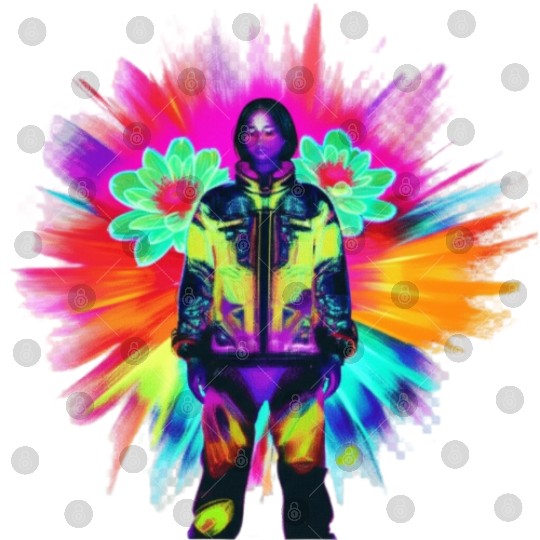 Y2K Bloom: Techwear Meets Luminescent Nature Digital Files