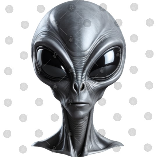 Real Grey Alien with big black eyes Digital Files