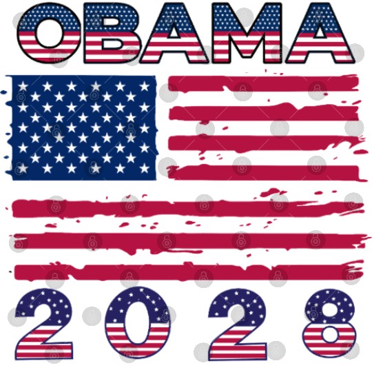Obama 2028 Vintage Flag Patriotic Politics Protest Digital Files