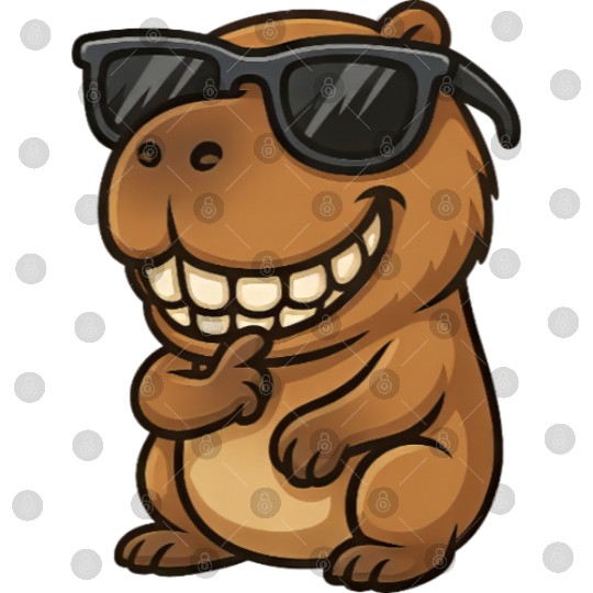 Cool capybara guinea pig sunglasses smile Digital Files