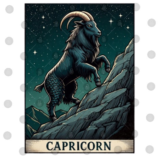 Zodiac Card Capricorn Digital Files