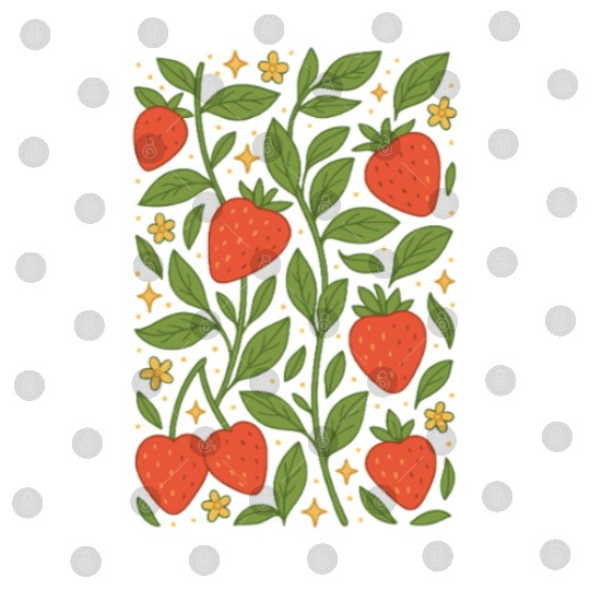 Strawberry Garden Pattern Digital Files
