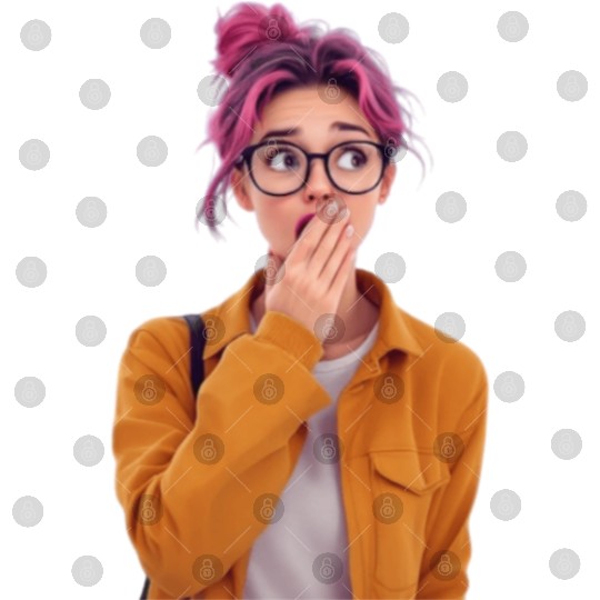 Surprised AI woman Digital Files