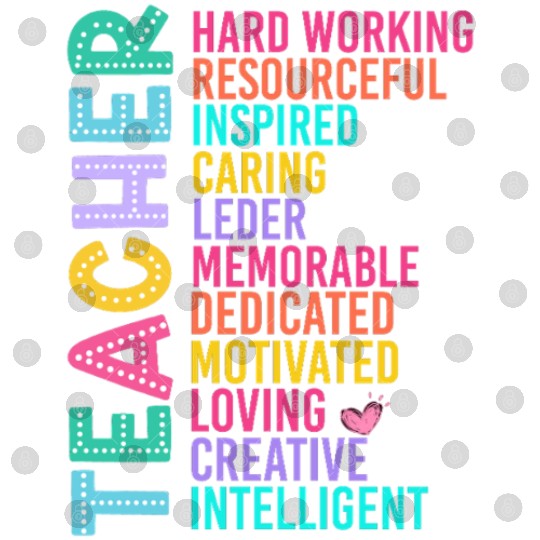 TEACHER APPRECIATION Colourful Inspirational Words Digital Files