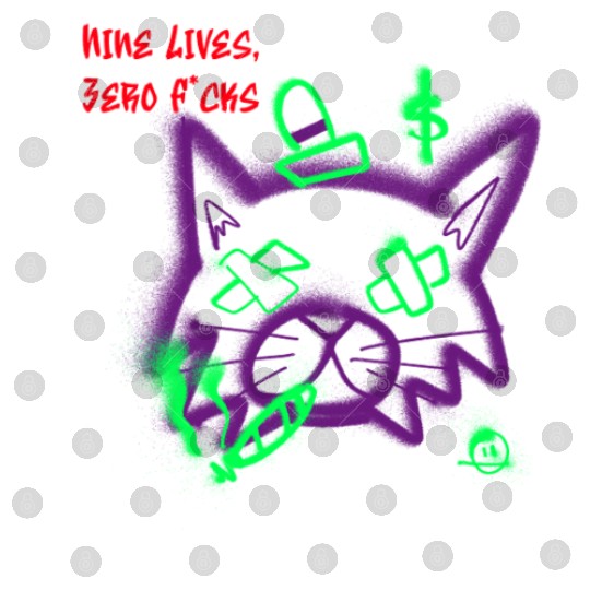 Nine Lives Zero F*cks Punk Cat Digital Files