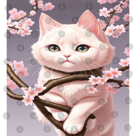 Whimsy Blossom Cat Digital Files