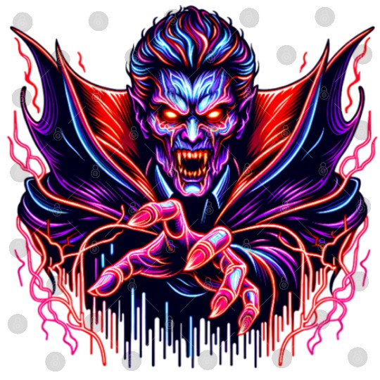 Neon Vampire Lord – Retro Horror Glow Digital Files