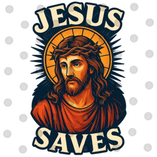 Jesus Saves Digital Files Design | Bold Semi-Realistic