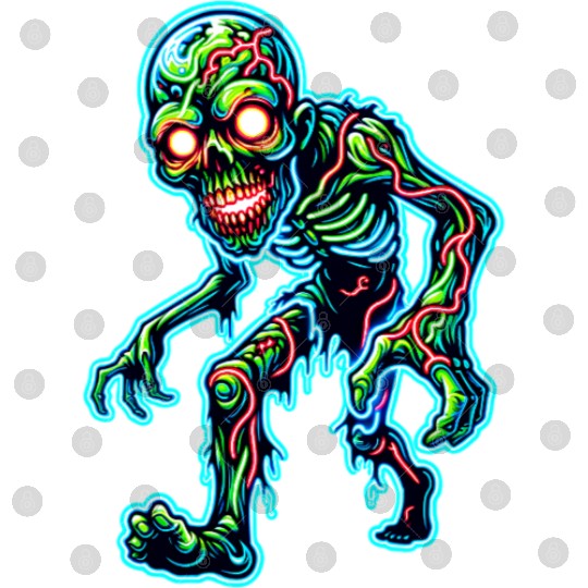 Glowing Zombie Crawler – Toxic Neon Horror Digital Files
