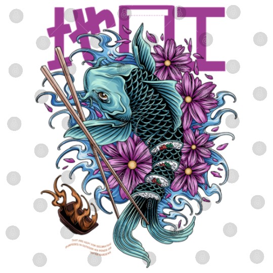 Tattoo Koi Fish & Sakura Flowers – Japanes Art Digital Files