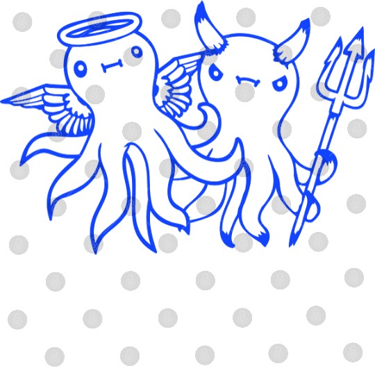 2 Octopus Devil Angel Heaven Hell Team Two Friends Digital Files