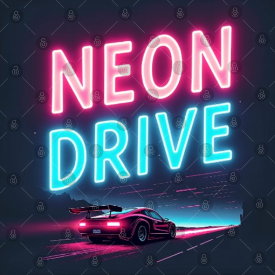 Neon Drive - Retro Synthwave Design Digital Files