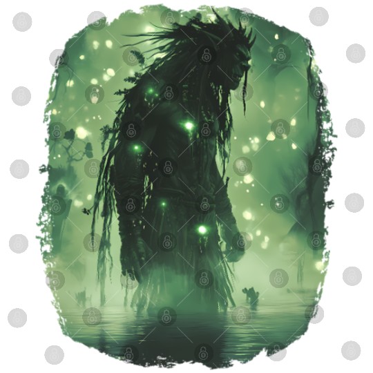 Swamp Demon with Glowing Aura and Haunt Magic Digital Files