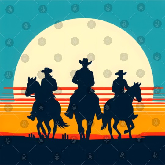 Wild West Sunset Cowboy Digital Files