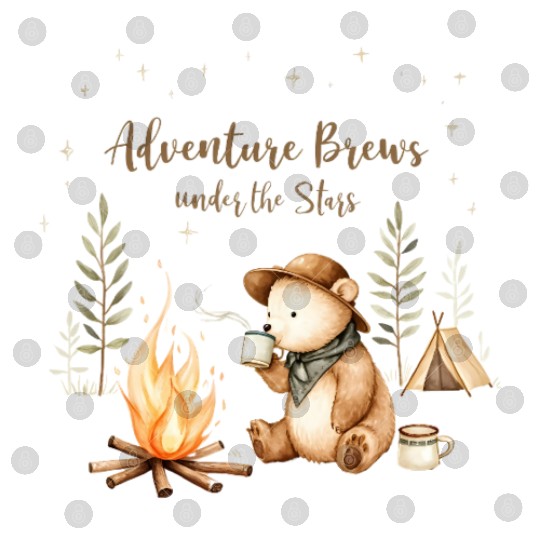 Adventure Brews Bear - Cozy Camp Night Digital Files