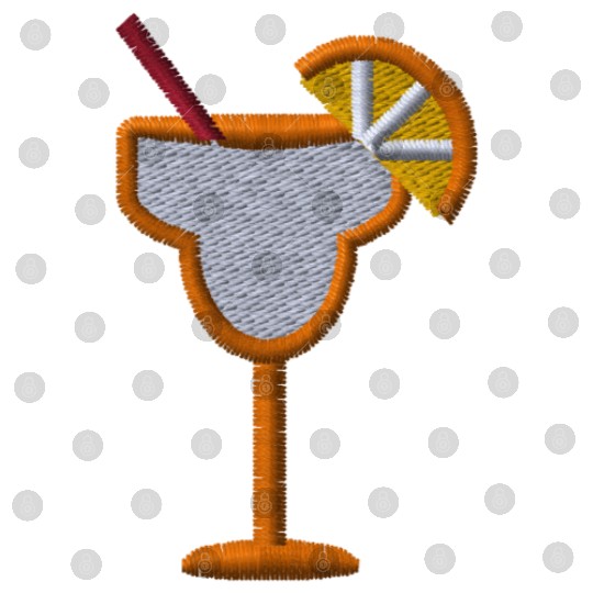Cocktail orange embroidered Digital Files