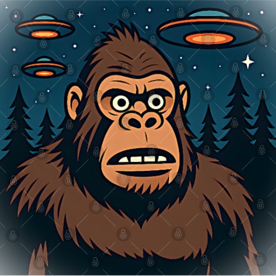 Bigfoot Sasquatch Funny Alien UFO Digital Files