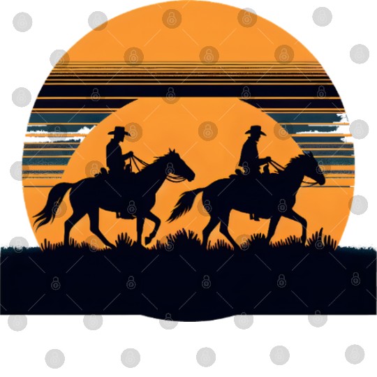 Western Riders at Sunset Digital Files