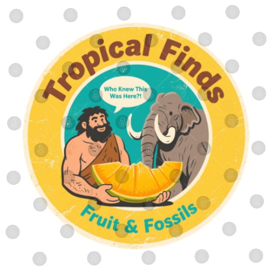 Caveman Mammoth Retro Ancient Fruit Discovery Digital Files