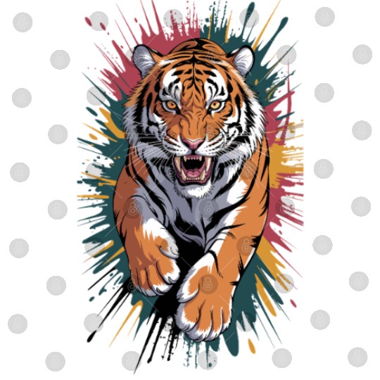 Majestic Tiger Splash Art Digital Files