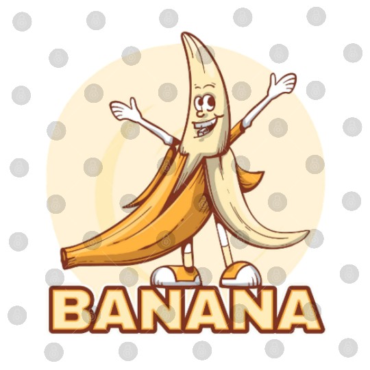 Playful Banana Character Illustration Digital Files