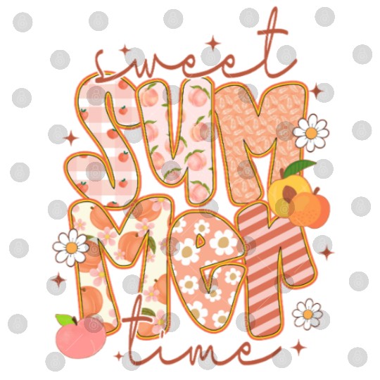 Sweet Summer Time Preppy Peach Digital Files