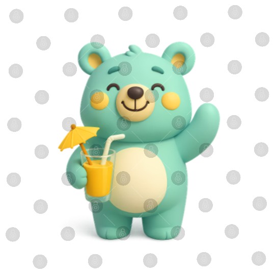 A bear cub with a cocktail Digital Files