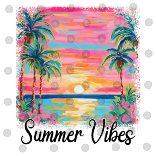 Summer Vibe Preppy Beach Digital Files