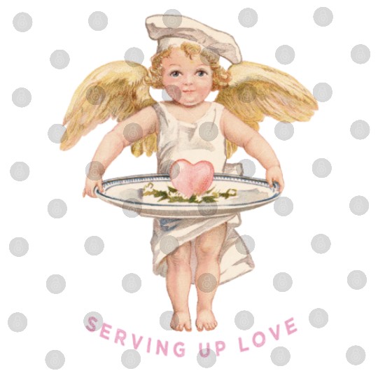 Chef Cook Valentine SERVING UP LOVE Cupid Angel Digital Files