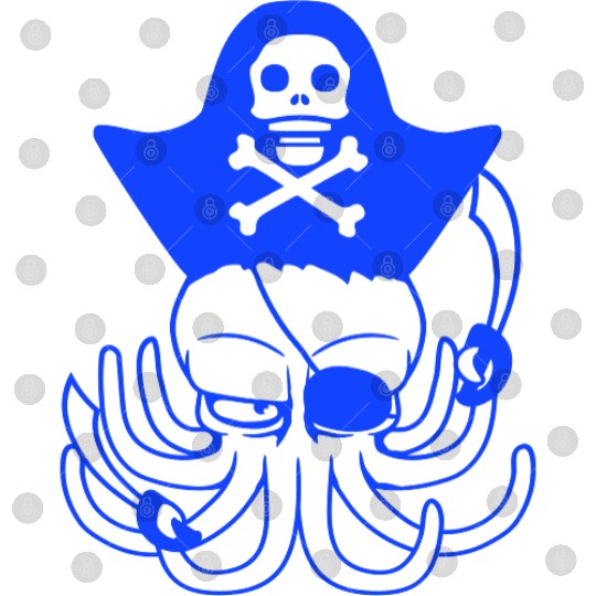 Octopus pirate crew captain sailor buccaneer sail Digital Files
