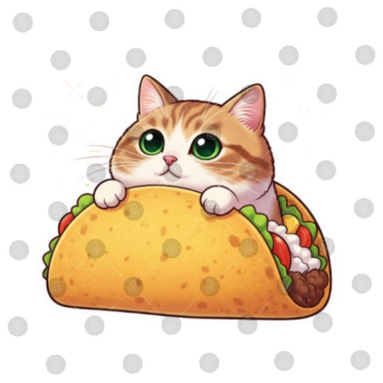 Taco Cat | Cute Kitty in a Taco | Purrfectly Tasty Digital Files