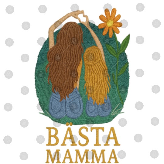 Best Mom Embroidered Style - Mother and Daughter Digital Files