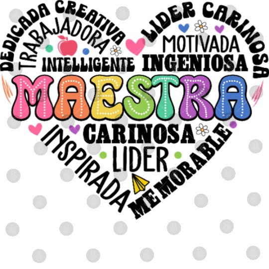 Teacher Maestra Spanish Teacher Heart Digital Files