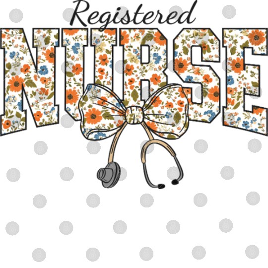 Registered Nurse Coquette Bow Floral Digital Files