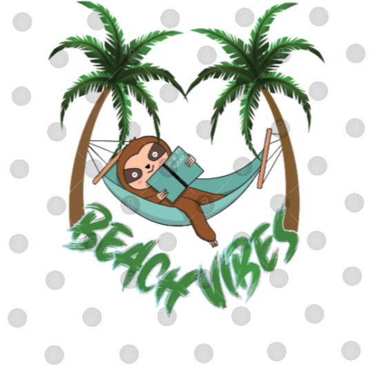 Hot To Relax Sloth Beach Digital Files