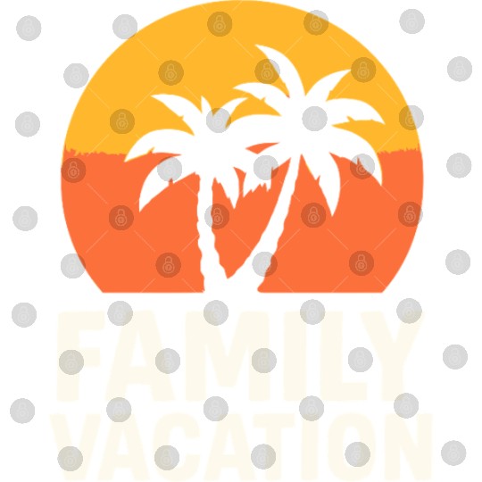 Family Vacation Palm Trees Sunset Beach Digital Files
