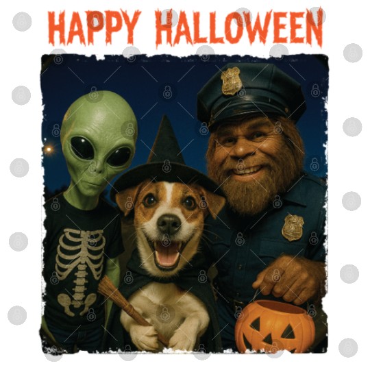 Bigfoot Alien Jack Russell Funny Halloween Trick Digital Files
