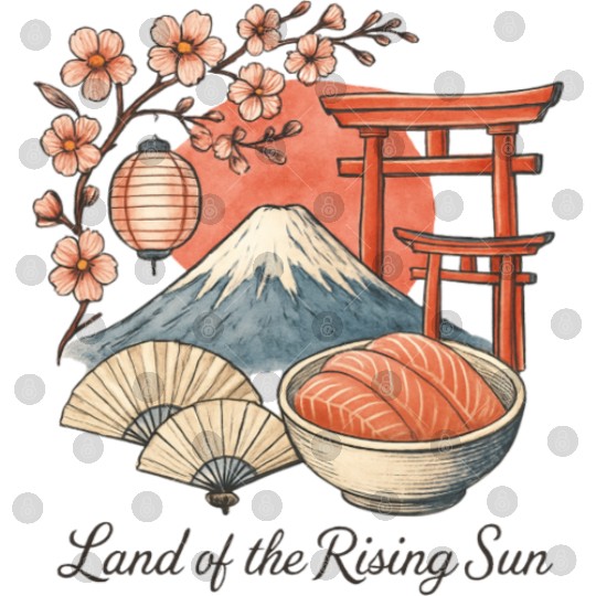 Japan Culture - Mount Fuji & Sakura Vintage Art Digital Files