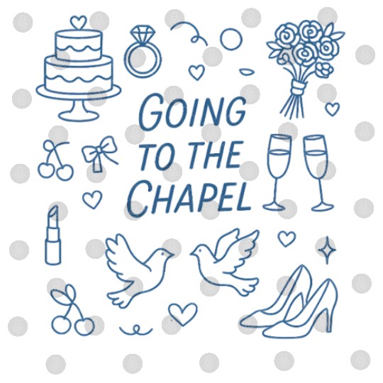 Going To The Chapel Wedding Neon Line Art Digital Files