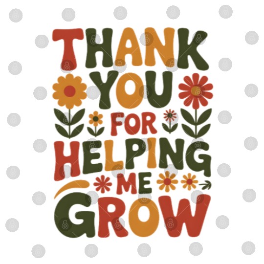 Thank You For Helping Me Grow Retro Teacher Apprec Digital Files