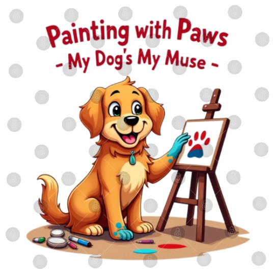 Painting with Paws - My Dog's My joy - Cute Art Digital Files