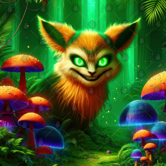 Demon Fox in Enchanted Forest – Fantasy Creature Digital Files