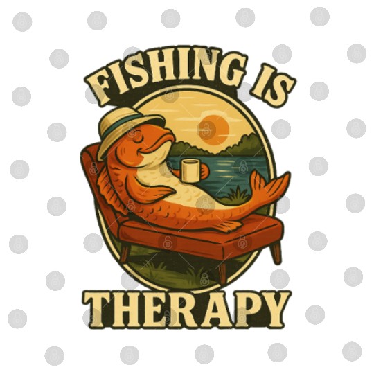 Fishing Is Therapy – Funny Relaxing Fish Design Digital Files
