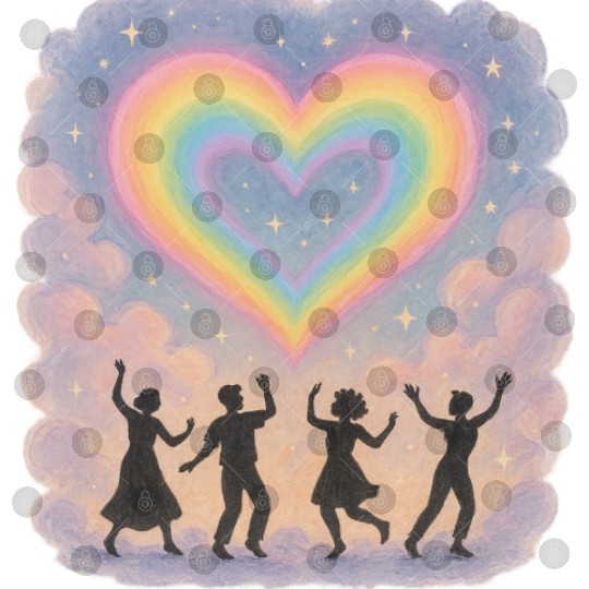 20250702 1417 Rainbow Heart Dance simple compos Digital Files