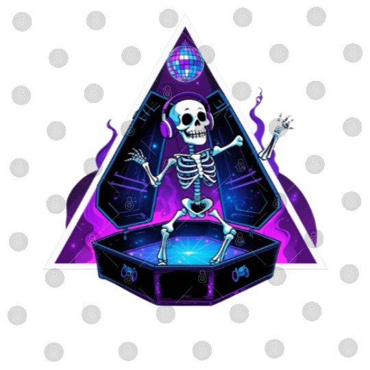 Neon Dancing Skeleton in Coffin Digital Files