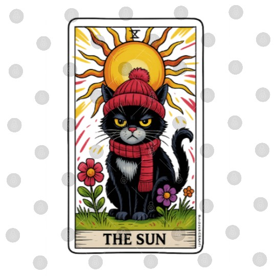 Grumpy Cat Tarot Card The Sun, Funny Cat Lover Digital Files