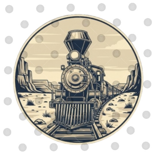 Vintage Western Steam Train Badge Digital Files